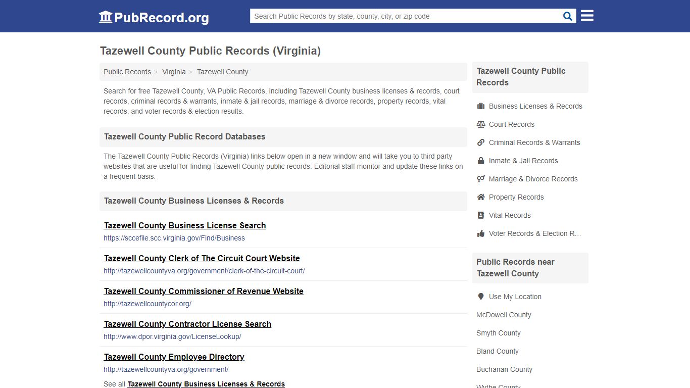 Free Tazewell County Public Records (Virginia Public Records)
